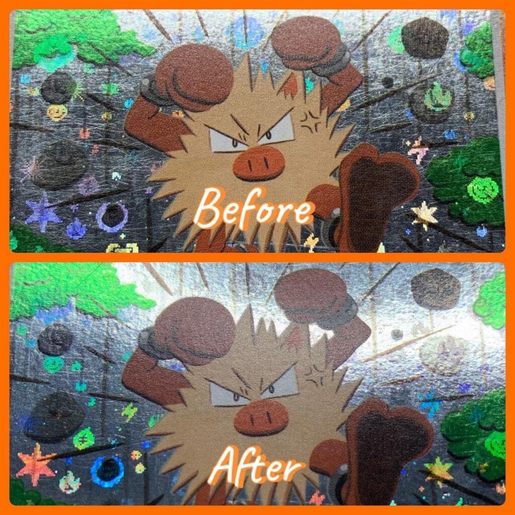 A restored pokemon holographic trading card